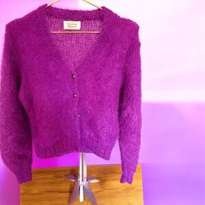 United Colors of Benetton Purple Women's Mohair cardigan Sz.46 rare and in EUG